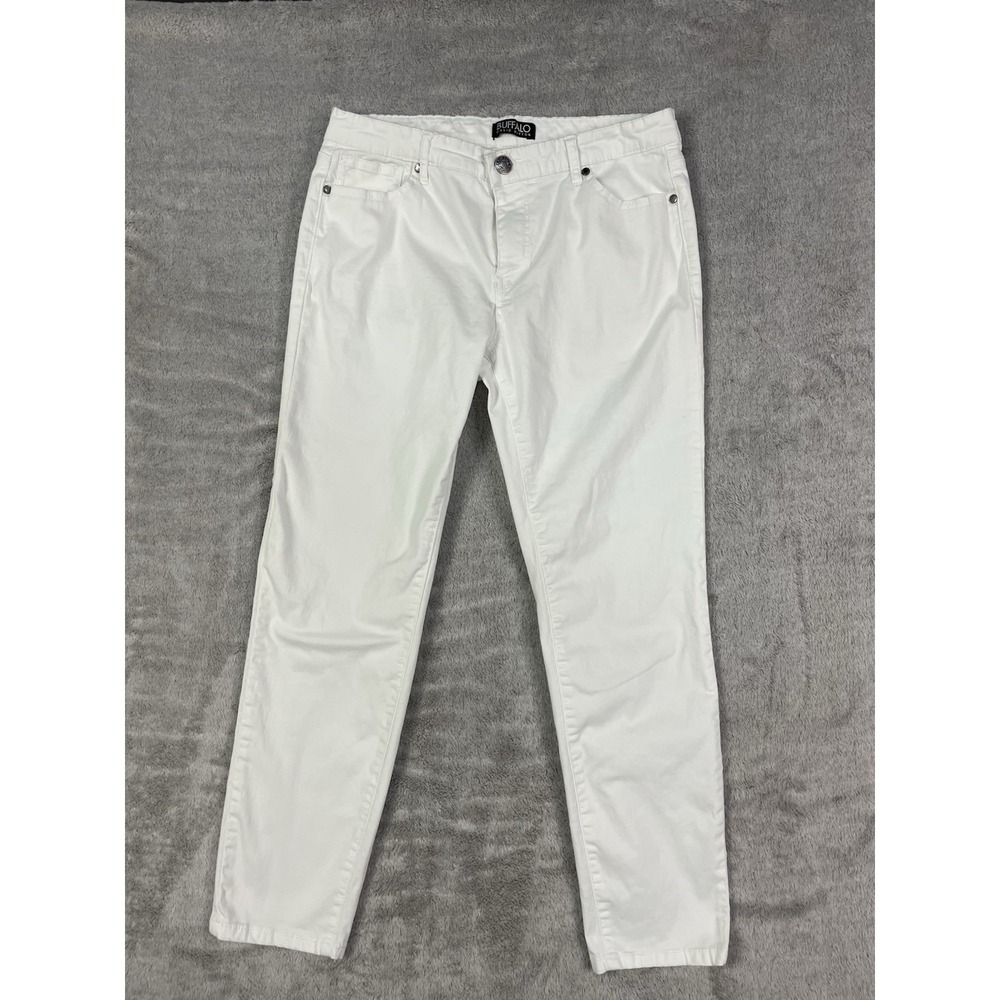Buffalo David Bitton Jeans Womens 8 White Daily Mid Rise Stretch Skinny Ankle